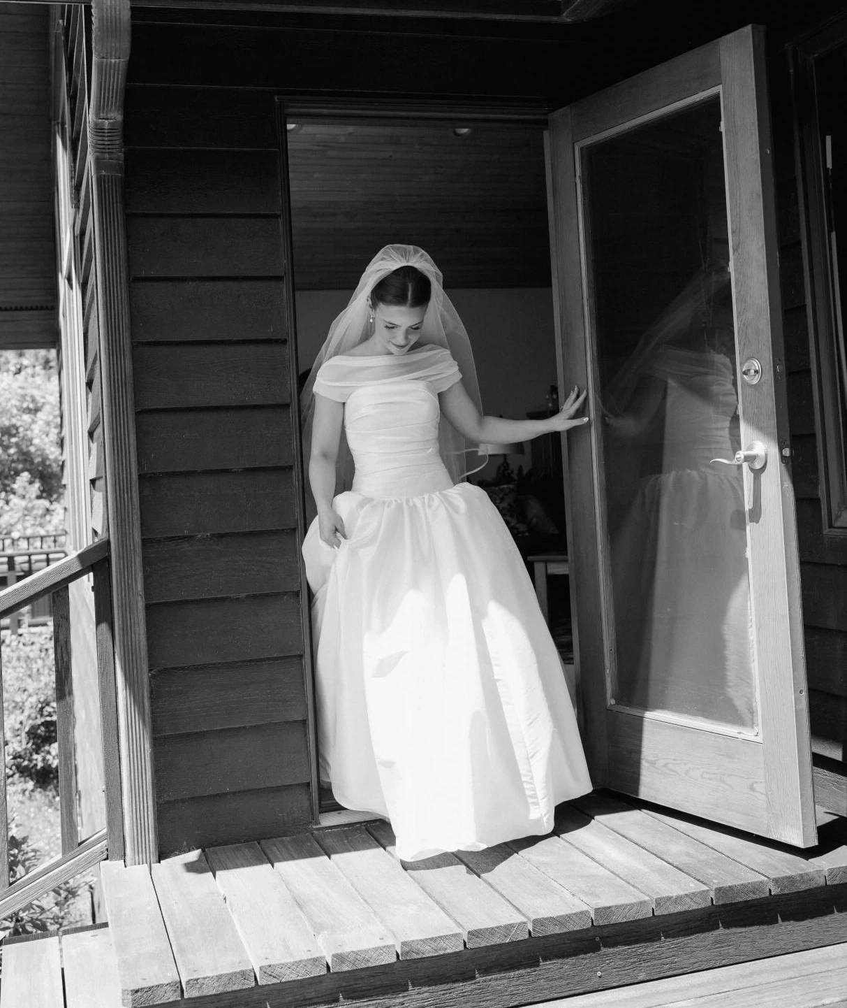 real bride wearing a wedding dress