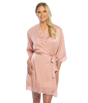Gifts & Essentials Satin Lace Robe #0 default thumbnail