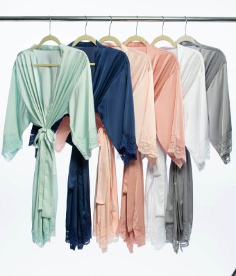 Gifts & Essentials Satin Lace Robe #1 default thumbnail