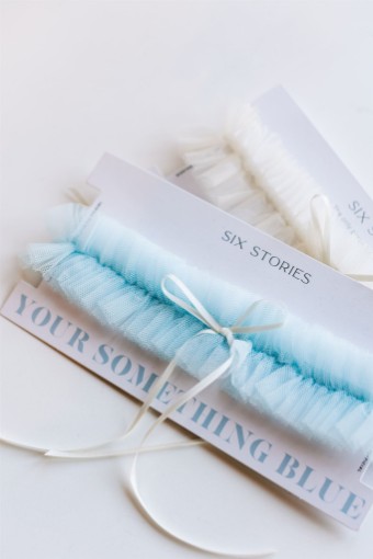 Gifts & Essentials Soft Tulle Garter #0 default Ivory/Light Blue thumbnail