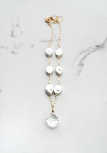 Laura Stark Designs Oval Pearl Drop Necklace - Laura Stark #1 default Silver thumbnail