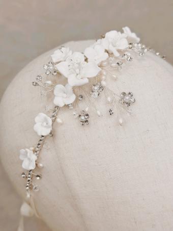 Sarah Grace Porcelain Flower Bridal Headband - Sarah Grace #3 Gold thumbnail