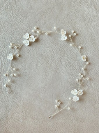 Sarah Grace Delicate Handmade Crystal Floral Headband - Sarah Grace #0 default Silver thumbnail