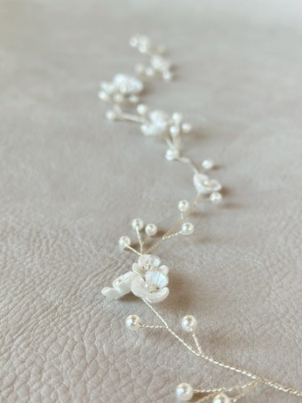 Sarah Grace Delicate Handmade Crystal Floral Headband - Sarah Grace #1 Silver thumbnail