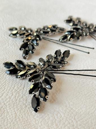 Sarah Grace Black European Crystal Hair Pins Set of 3 - Sarah Grace #2 default Black thumbnail