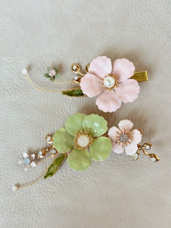 Sarah Grace Handmade Floral (color) Gold Color Hairpins - Set of 2 Sarah Grace #0 default Gold thumbnail