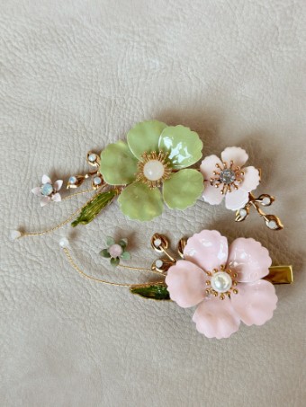Sarah Grace Handmade Floral (color) Gold Color Hairpins - Set of 2 Sarah Grace #1 default Gold thumbnail