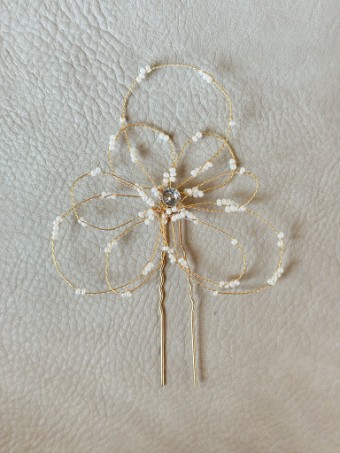 Sarah Grace Handmade Wrapped Floral Hair Pin - Sarah Grace #0 default Gold thumbnail