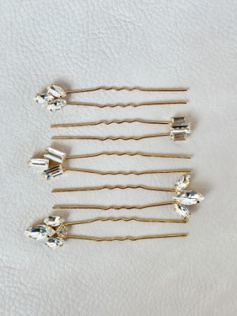 Sarah Grace 5 Pieces Light Gold  Crystal Hair Stick - Sarah Grace #0 default Gold thumbnail