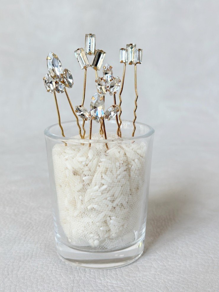 Sarah Grace 5 Pieces Light Gold  Crystal Hair Stick - Sarah Grace #1 default Gold picture