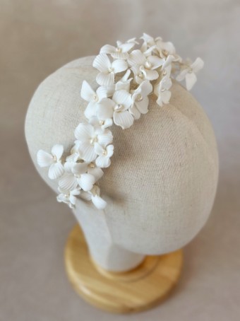 Sarah Grace Porcelain Flower Headband - Sarah Grace #2 Ivory/Silver thumbnail