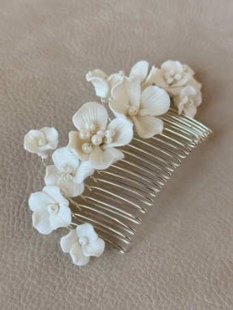 Sarah Grace Porcelain Flower Comb - Sarah Grace #0 default Ivory/Silver thumbnail