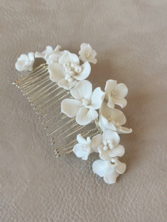 Sarah Grace Porcelain Flower Comb - Sarah Grace #1 default Ivory/Silver thumbnail