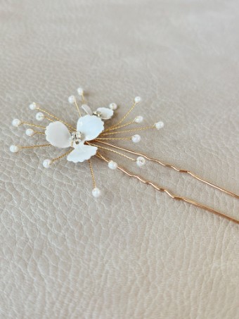 Sarah Grace Beaded Floral Hair Sticks - Set of 3 #3 Gold Only thumbnail