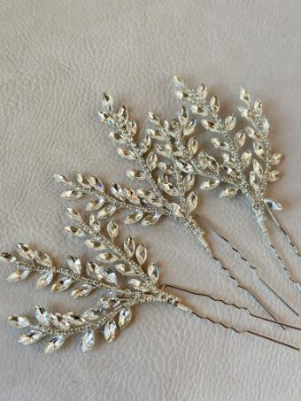 Sarah Grace Beaded Floral Spray Hair Sticks - Set of 3 #10 Gold Only thumbnail