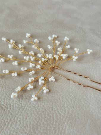 Sarah Grace Beaded Floral Spray Hair Sticks - Set of 3 #2 Gold Only thumbnail