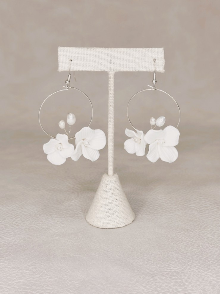 Sarah Grace Porcelain Flower Freshwater Pearls Earrings - Sarah Grace #0 default Gold picture