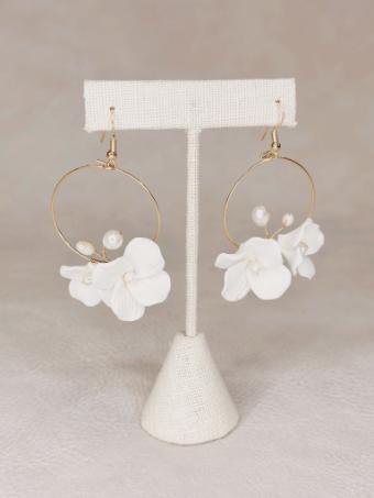 Sarah Grace Porcelain Flower Freshwater Pearls Earrings - Sarah Grace #1 default Gold thumbnail