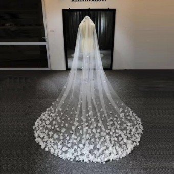Sarah Grace Wedding Veil 3D Floral - Sarah Grace #1 default Ivory thumbnail
