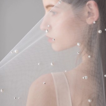 Sarah Grace 2 Tier Pearl Veil - Sarah Grace #0 default Ivory thumbnail