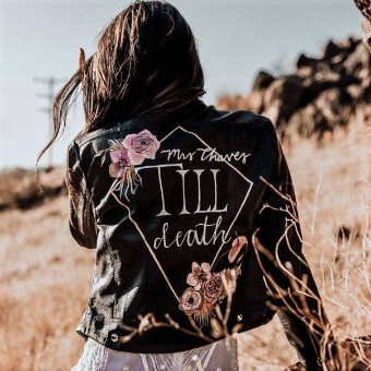 Heirloom Bridal Company TILL DEATH LEATHER JACKET FOR BRIDE #0 default Black thumbnail