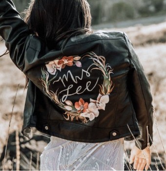 Heirloom Bridal Company ANALA LEATHER JACKET FOR BRIDE #0 default Black thumbnail