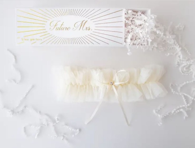 Faire Ivory Tulle Garter -  Bleu Garters #0 default Ivory picture