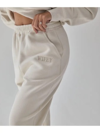 Six Stories Wifey Statement Sweatpants - Champagne #0 default Champagne thumbnail