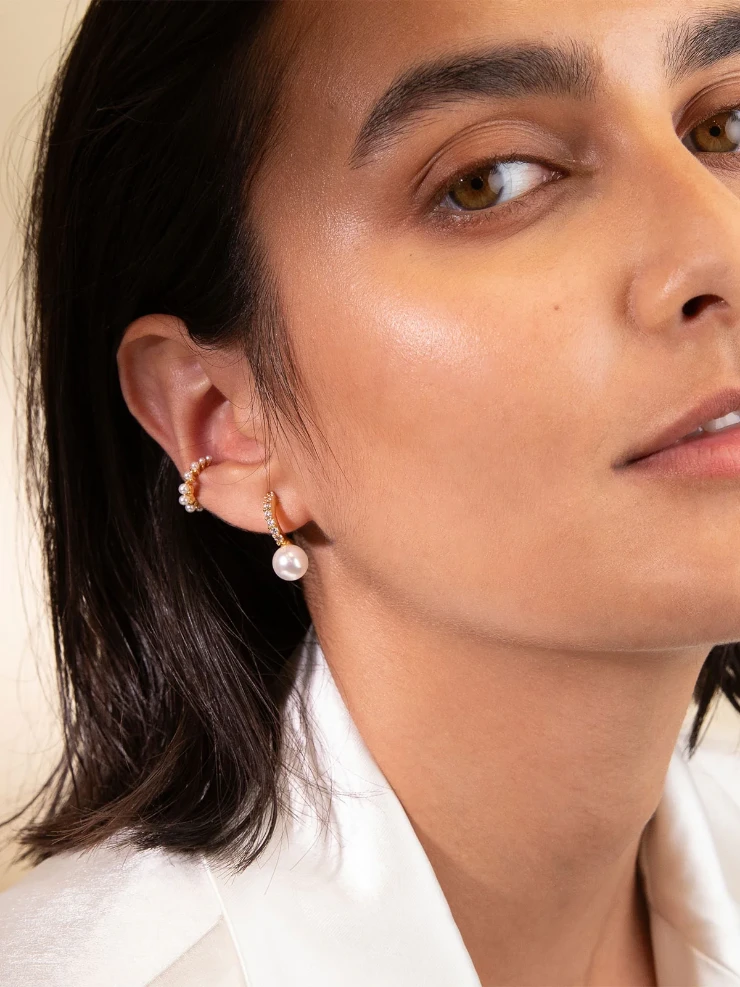 Olive & Piper Malia Half Hoops #1 default Ox Gold picture