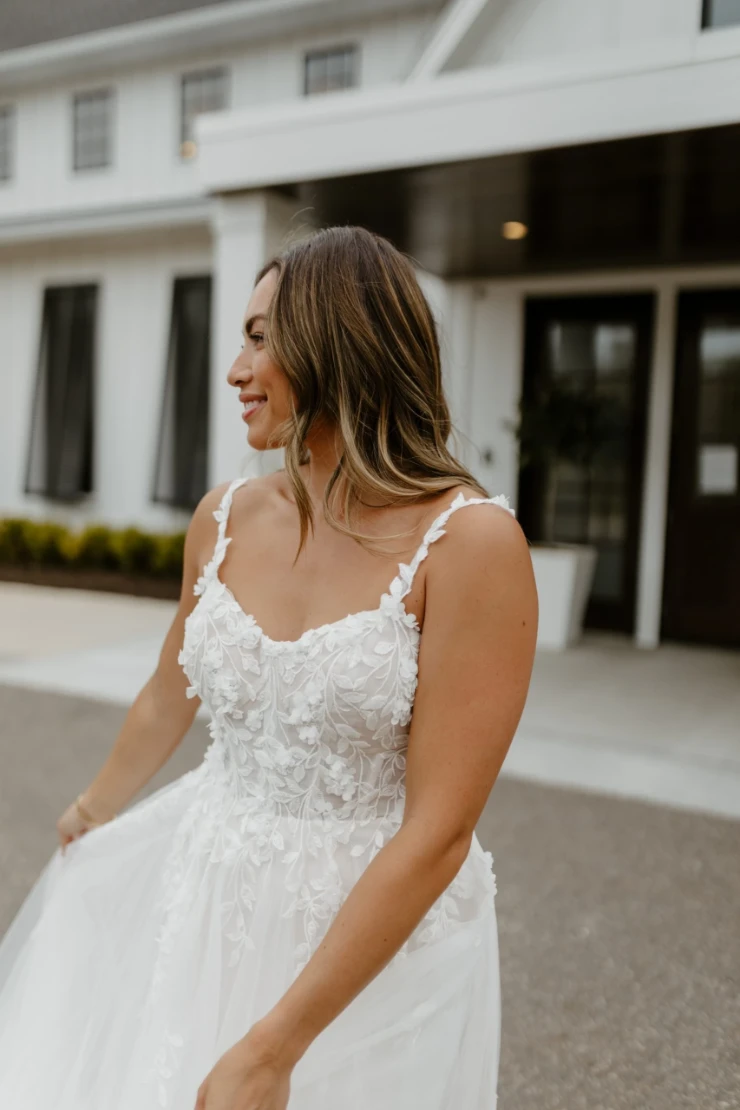 Stella York 7790 #1 Ivory Lace and Tulle over Almond picture