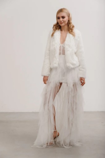 Heirloom Bridal Company Elsa Faux Fur Jacket #2 default Ivory thumbnail