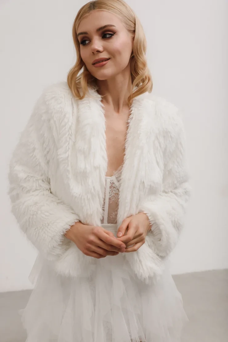 Heirloom Bridal Company Elsa Faux Fur Jacket #0 default Ivory picture