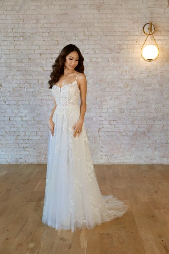 Stella York 7447 #0 default (IVIV-PL) Ivory Lace & Tulle ov Ivory Gown w Porcelain Tulle Plunge thumbnail