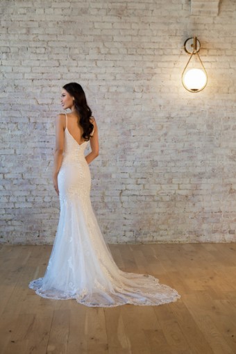 Stella York 7540 #3 (IVAL-PL) Ivory Lace & Tulle over Almond Gown w Porcelain Tulle Plunge thumbnail