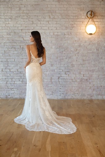 Stella York 7540 #1 (IVAL-PL) Ivory Lace & Tulle over Almond Gown w Porcelain Tulle Plunge thumbnail