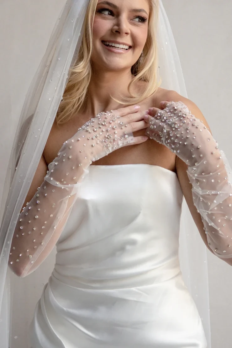 Heirloom Bridal Company Dew Drop Gloves G2489 #0 default Ivory picture