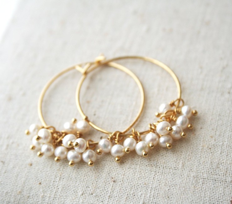 Laura Stark Designs #Pearl Hoop Earrings Image