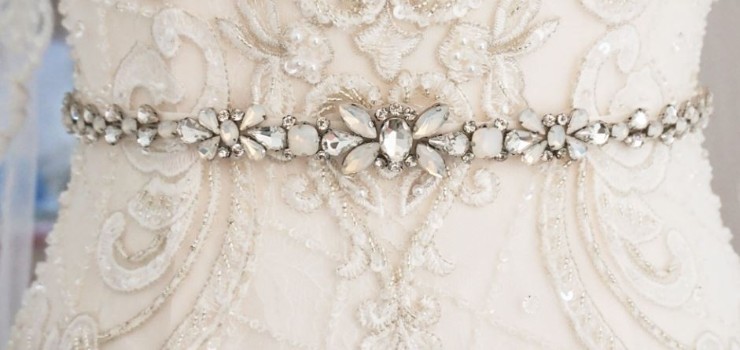 Sarah Grace #Vintage Slim Diamond Bridal Belt 3 Image