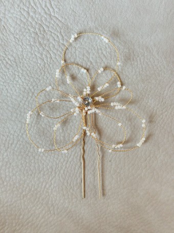 Sarah Grace Handmade Wrapped Floral Hair Pin - Sarah Grace #0 default Gold thumbnail