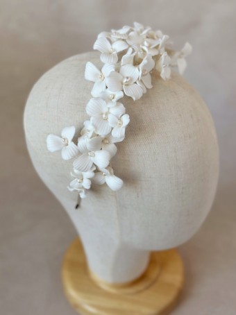 Sarah Grace Porcelain Flower Headband - Sarah Grace #1 Ivory/Silver thumbnail