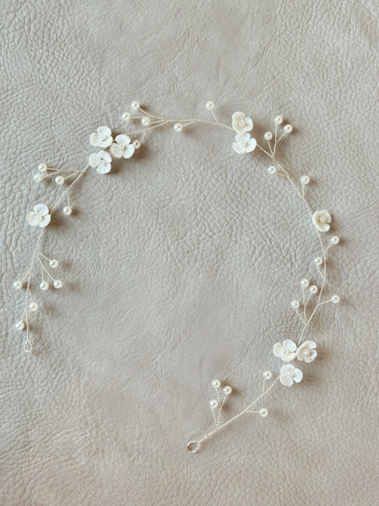 Sarah Grace Delicate Handmade Crystal Floral Headband - Sarah Grace #0 default Silver picture