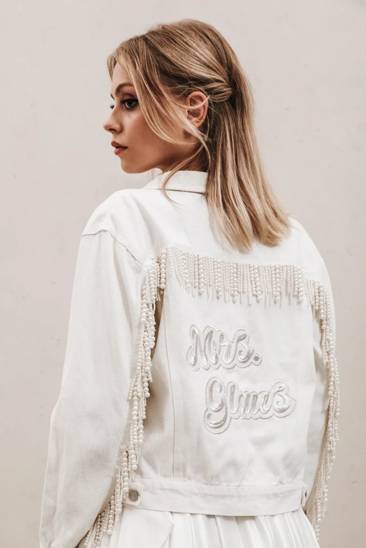 Heirloom Bridal Company #Pearl Fringe Denim Jacket Image
