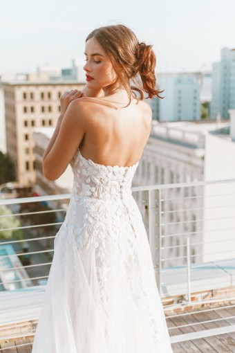 Stella York 7413 #1 (IV-BC) Ivory Lace and Tulle over Biscotti Gown thumbnail