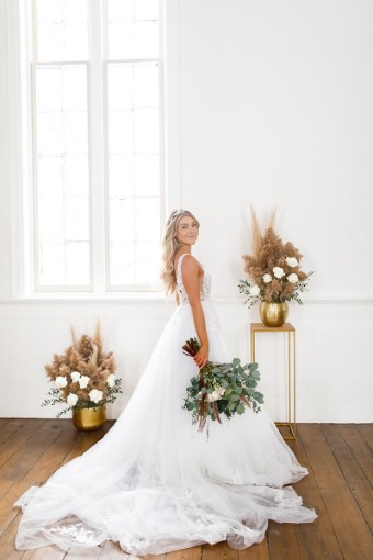 Stella York 7194 #0 default Ivory Lace and Tulle over Almond Gown thumbnail