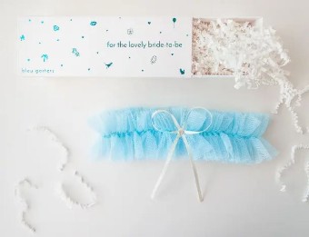 Faire Blue Tulle Garter - Bleu Garters $0 default Blue thumbnail