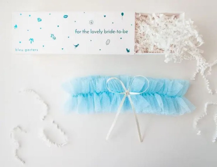 Faire Blue Tulle Garter - Bleu Garters #0 default Blue picture