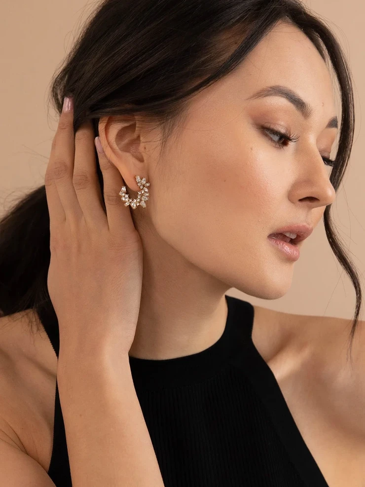 Olive & Piper Lupe Crescent Studs #0 default Gold picture