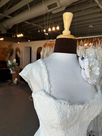 Always Elegant Bridal CS6 Floral and Lace Cap Sleeves $0 default Ivory thumbnail