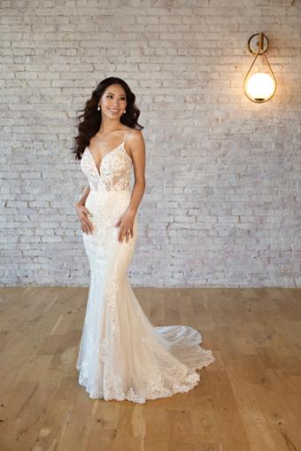Stella York 7540 #2 (IVAL-PL) Ivory Lace & Tulle over Almond Gown w Porcelain Tulle Plunge thumbnail