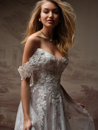 Maggie Sottero F6MB135A01 $3 All Ivory (gown with Ivory Illusion) thumbnail